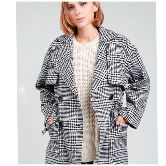 POL glen-check patterned double breasted coat - Picture 8 of 16